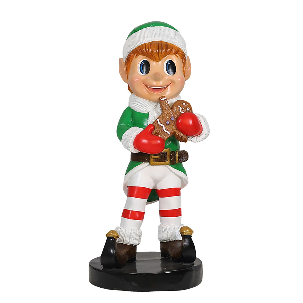 Universal Statues Elf with Gingerbread Commercial Fiberglass Outdoor Decoration - 37"
